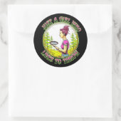 投げるのが好きな少女 |ディスクゴルフ ラウンドシール (バッグ)