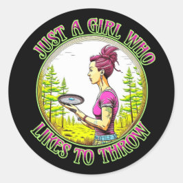 投げるのが好きな少女 |ディスクゴルフ ラウンドシール