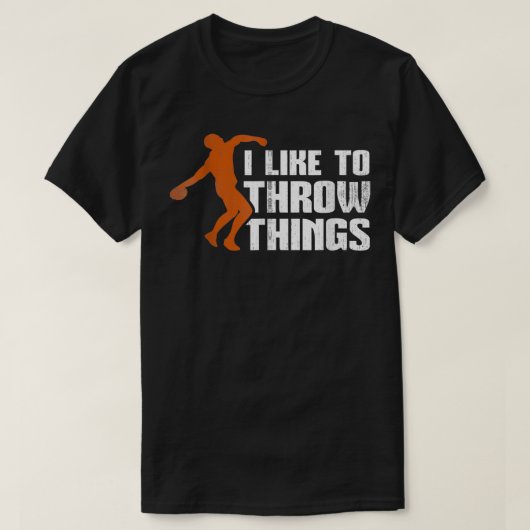 投げるのが好き ディスクスロー 面白いアパレル Tシャツ (デザイン正面)