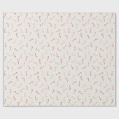 投げキャンディの赤と白クリモダンスマス ラッピングペーパー (フラット)