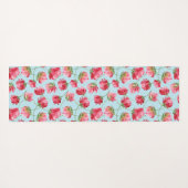 投げクリムゾンレッドウォーター色花模様水玉模様 ヨガマット (裏面(横))