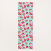 投げクリムゾンレッドウォーター色花模様水玉模様 ヨガマット (裏面)