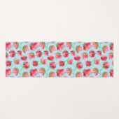 投げクリムゾンレッドウォーター色花模様水玉模様 ヨガマット (正面(横))