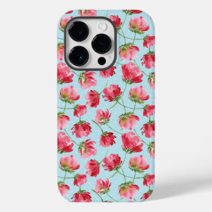 投げクリムゾンレッドウォーター色花模様水玉模様 Case-Mate iPhone 14 PROケース