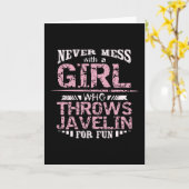 投げジャベリンの女の子 カード (黄色い花)