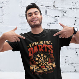 投げダーツ破りハート- おもしろい Dart Player Tシャツ