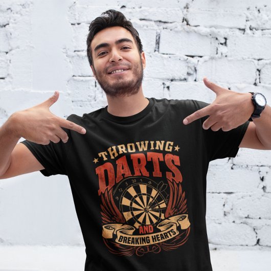 投げダーツ破りハート- おもしろい Dart Player Tシャツ