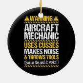 投げ工具航空機整備士 セラミックオーナメント (裏面)
