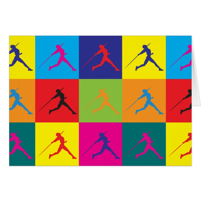 投げ槍のポップアート (正面横)