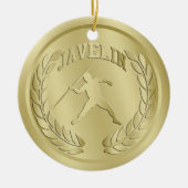 投げ槍金ゴールドによってある調子を与えられるメダルオーナメント セラミックオーナメント (正面)