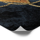 投げ疑問に思縄の上の女性の金ゴールド記号 ポスター (角)