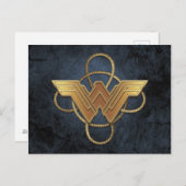 投げ疑問に思縄の上の女性の金ゴールド記号 ポストカード (正面/裏面)