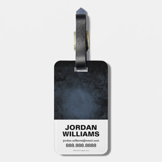 投げ疑問に思縄の上の女性の金ゴールド記号 ラゲッジタグ (裏面縦)