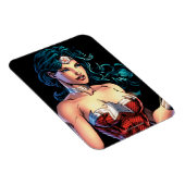 投げ疑問に思縄を岩の上に握る女性 マグネット (右側)