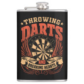 投げ矢と壊れハートフラスコ8 oz. フラスク (正面)