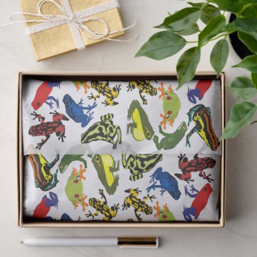 投げ矢のカエル、子供の水陸両生的な木のウシガエルの毒して下さい 薄葉紙 (ギフト)