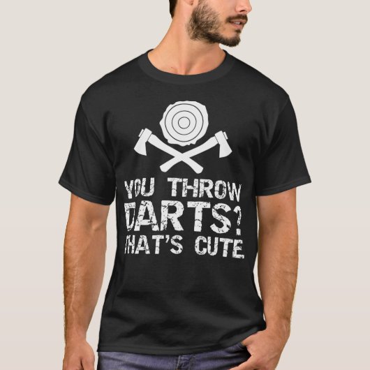 投げ矢のジョークおもしろい斧投げ恋人 Tシャツ (正面)