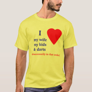 投げ矢Iのハート私の妻 Tシャツ