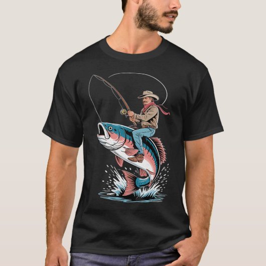 投げ続ける、希望を持ち続ける。釣りデザイン Tシャツ (正面)