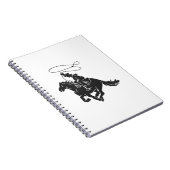 投げ縄で馬のランニングのカウボーイ ノートブック (右側)