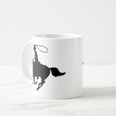投げ縄とのカウボーイの乗馬 コーヒーマグカップ (正面左)