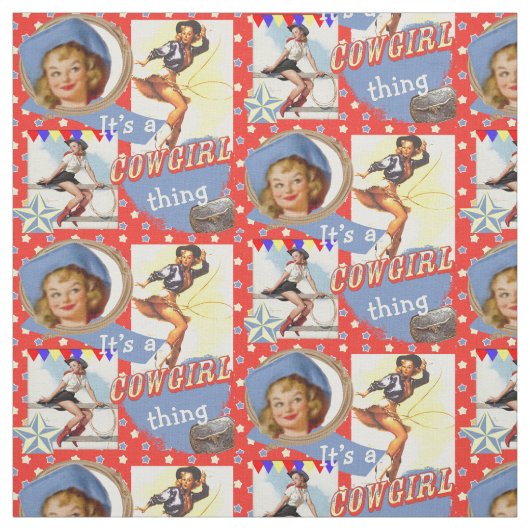 投げ縄の西部の生地を持つヴィンテージの女性のカーボーイ ファブリック (見本)