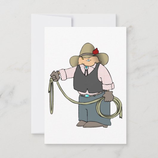 投げ縄を持つカウボーイ招待状 招待状 (正面)