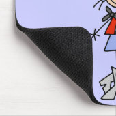 投げ縄を持つ棒の姿の女性のカーボーイ マウスパッド (コーナー)