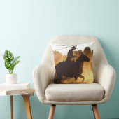 投げ縄を持つ西部のカウボーイ クッション (椅子)