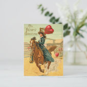 投げ縄私のハートのヴィンテージのバレンタイン シーズンポストカード (スタンド正面)