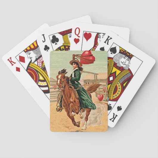 投げ縄私のハートのヴィンテージのバレンタイン トランプ (裏面)