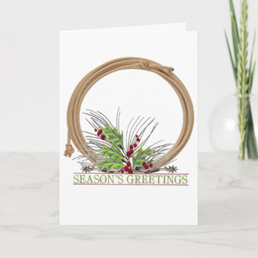 投げ縄Ansの拍車との西部の季節の挨拶 シーズンカード (正面)