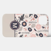 投げ花よくはしゃぐ柄グレーピンクのモノグラム Case-Mate iPhoneケース (裏面 (横))