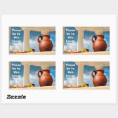 投クラシック手とのアンティークの静止状態 長方形シール (シート)