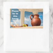 投クラシック手とのアンティークの静止状態 長方形シール (バッグ)