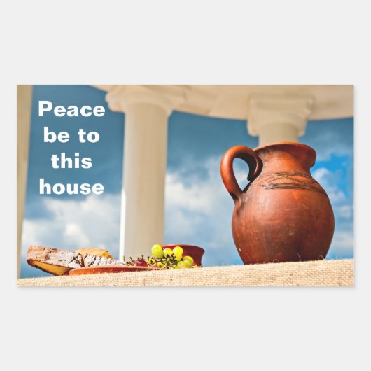 投クラシック手とのアンティークの静止状態 長方形シール (正面)