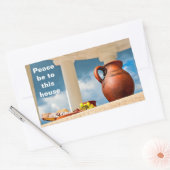 投クラシック手とのアンティークの静止状態 長方形シール (封筒)