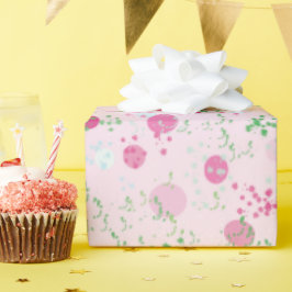 投モダンげ惑星、バラピンク&グリーン ラッピングペーパー