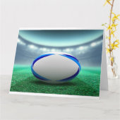 投光競技場およびラグビーボール カード (黄色い花)