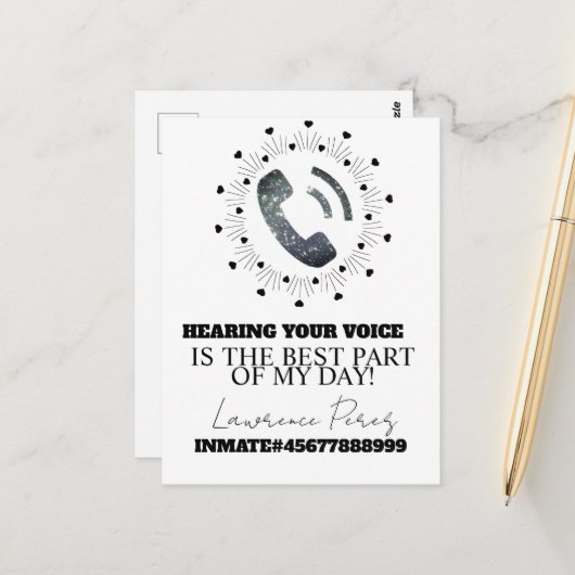 投獄者向けラブカード 長距離電話 ポストカード (正面/裏面インサイチュ)