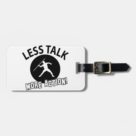 投球の投げ槍のデザイン ラゲッジタグ (正面横)