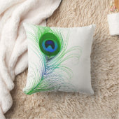 投球の枕孔雀の羽 クッション (ブランケット)
