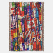 投球の総括的な世界の国旗 スローブランケット (正面縦)