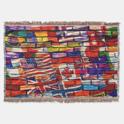 投球の総括的な世界の国旗 スローブランケット (正面)