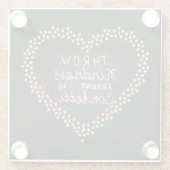 投球の親切さは紙吹雪を好みます ガラスコースター (裏面)