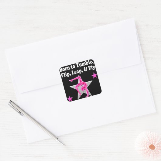 投生まれげ飛び体操選手になる スクエアシール (封筒)