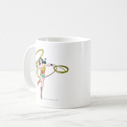 投疑問に思げ投げ投げ女性 コーヒーマグカップ (正面左)