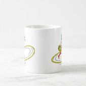 投疑問に思げ縄で丸めた女性 コーヒーマグカップ (中央)