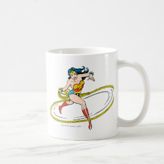 投疑問に思げ縄で丸めた女性 コーヒーマグカップ