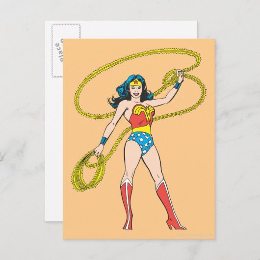 投疑問に思げ縄で立つ女性 ポストカード (正面/裏面)